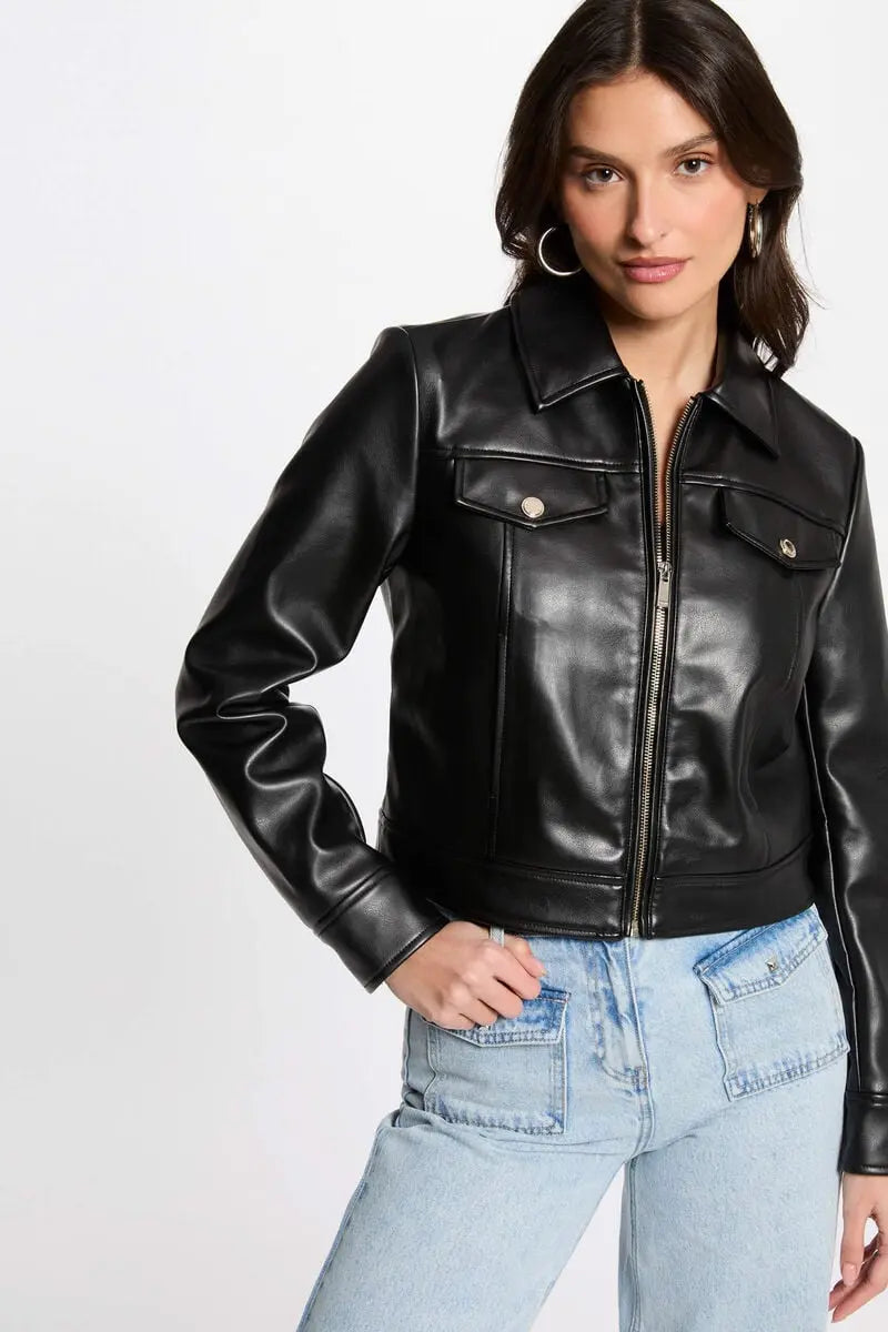Blouson court simili cuir - GNOLA Morgan