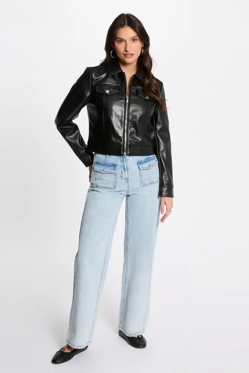 Blouson court simili cuir - GNOLA Morgan